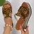 Plataforma grossa cunha saltos leopardo reivindicados femininos sexy peep toe es