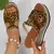 Imagem do Plataforma grossa cunha saltos leopardo reivindicados femininos sexy peep toe es