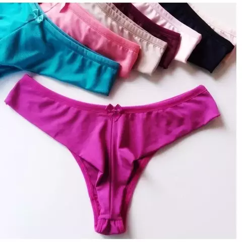 Kit 3 Calcinhas Fio Duplo Calcinhas Femininas Lisas/Estampadas