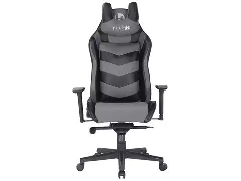 Cadeira Gamer Techni Sport Reclinável Giratória Preta e Cinza TS61