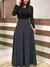 estilo europeu e americano flor impressão cor combinando vestido de manga