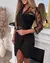 Imagem do Vestido feminino com decote em V contraste renda três quartos vestido lápis en