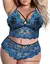 Sexy conjunto de roupa interior de renda tamanho grande conjunto de duas peças