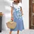 Imagem do Vestidos femininos elegantes moda feminina manga curta topo casual senhoras solt