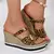 Plataforma grossa cunha saltos leopardo reivindicados femininos sexy peep toe es - loja online
