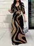 Moda feminina vestido de impressão para mulher casual decote profundo em v