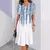 Vestidos femininos elegantes moda feminina manga curta topo casual senhoras solt - loja online