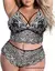 Sexy conjunto de roupa interior de renda tamanho grande conjunto de duas peças