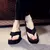 Imagem do Chinelos femininos de verão, salto alto, branco, coreano Slope Flip Flops, plat