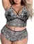 Sexy conjunto de roupa interior de renda tamanho grande conjunto de duas peças - comprar online