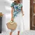 Vestidos femininos elegantes moda feminina manga curta topo casual senhoras solt