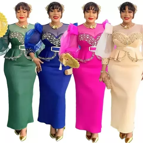 Robe elegante vestidos africanos para as mulheres 2025 nova áfrica roupas plus