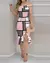 Vestidos femininos casuais 2025 primavera bloco de cor geométrica impresso plis - magazine digital