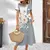 Vestidos femininos elegantes moda feminina manga curta topo casual senhoras solt - comprar online