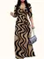 Moda feminina vestido de impressão para mulher casual decote profundo em v - comprar online
