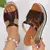 Imagem do Plataforma grossa cunha saltos leopardo reivindicados femininos sexy peep toe es