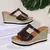 Plataforma grossa cunha saltos leopardo reivindicados femininos sexy peep toe es - loja online