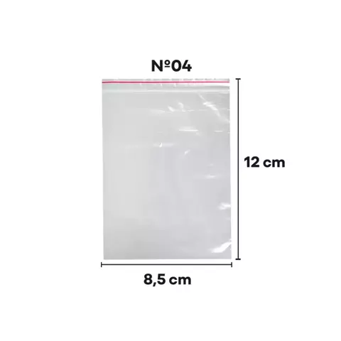 SACO PLÁSTICO ZIP N04 8,5x12cm - comprar online