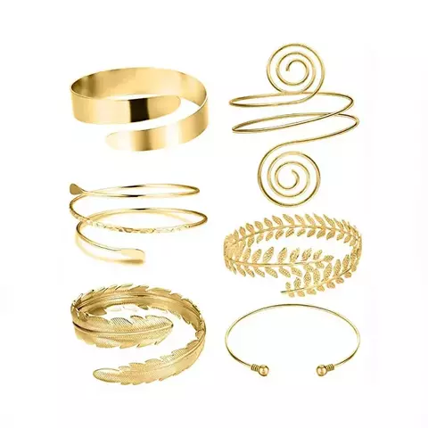 Simples Boho Coil Braço Superior Banda Manguito Armlets para Mulheres Meninas