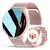 Smartwatch Reloj De Silicona De Moda S32 Reloj Deportivo Int Caja Dorado Correa Rosa Bisel Dorado