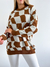 Maxi Sweater Con Cuadros - comprar online