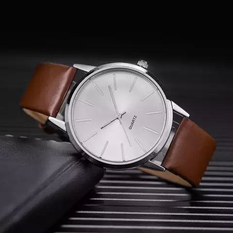 Relógio marca superior de luxo, pulseira couro, quartzo. Grif Domo - comprar online