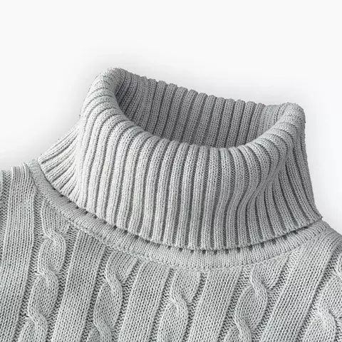 Suéter de gola alta casual, camisola de malha quente em lã, Grif Domo - comprar online