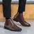 Bota masculina casual chelsea em couro, bota de alta qualidade