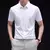 Camiseta casual masculina, manga curta confortável, camisa de cor sólida resistente a rugas