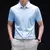 Camiseta casual masculina, manga curta confortável, camisa de cor sólida resistente a rugas na internet