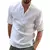 Imagem do Camisa casual masculina, camisa de linho e algodão, manga longa