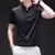 Camiseta casual masculina, manga curta confortável, camisa de cor sólida resistente a rugas - GRIF DOMO