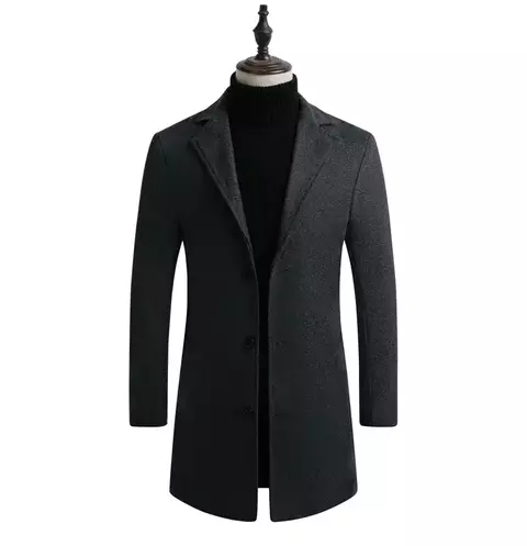 Casaco longo de algodão, nova mistura de lã, cor pura. Grif Domo - comprar online