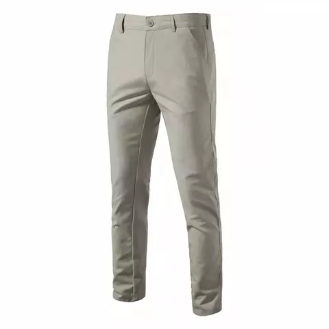 Calça casual de algodão respirável, côr sólida, Grif Domo. - comprar online
