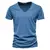 Imagem do Camiseta de qualidade 100% algodão masculino, camiseta com decote em v design moderno