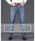 Jeans casual em linha reta, Calças com estiramento moda clássico - loja online