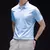 Imagem do Camiseta casual masculina, manga curta confortável, camisa de cor sólida resistente a rugas