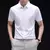 Camiseta casual masculina, manga curta confortável, camisa de cor sólida resistente a rugas