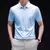 Imagem do Camiseta casual masculina, manga curta confortável, camisa de cor sólida resistente a rugas