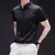 Camiseta casual masculina, manga curta confortável, camisa de cor sólida resistente a rugas - loja online
