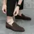 Sapato italiano designer de luxo em camurça, sapatos para negócios, festa - loja online