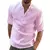 Camisa casual masculina, camisa de linho e algodão, manga longa
