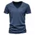 Camiseta de qualidade 100% algodão masculino, camiseta com decote em v design moderno