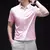 Imagem do Camiseta casual masculina, manga curta confortável, camisa de cor sólida resistente a rugas
