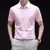 Camiseta casual masculina, manga curta confortável, camisa de cor sólida resistente a rugas na internet