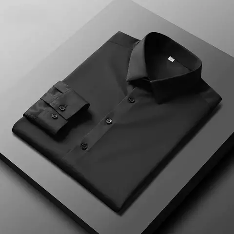 Camisa casual, elegante cor sólida, sem engomar. Grif Domo - comprar online