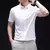 Camiseta casual masculina, manga curta confortável, camisa de cor sólida resistente a rugas - loja online