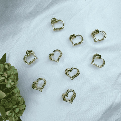 Conjunto presilha de Metal Coração - Val Acessorios