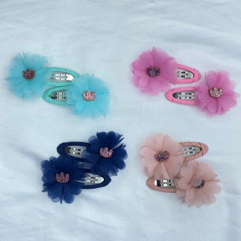 Conjunto Infantil de Tecido Flor - Val Acessorios