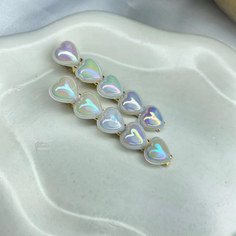 Conjunto Grampo de Acetato Corações - Val Acessorios